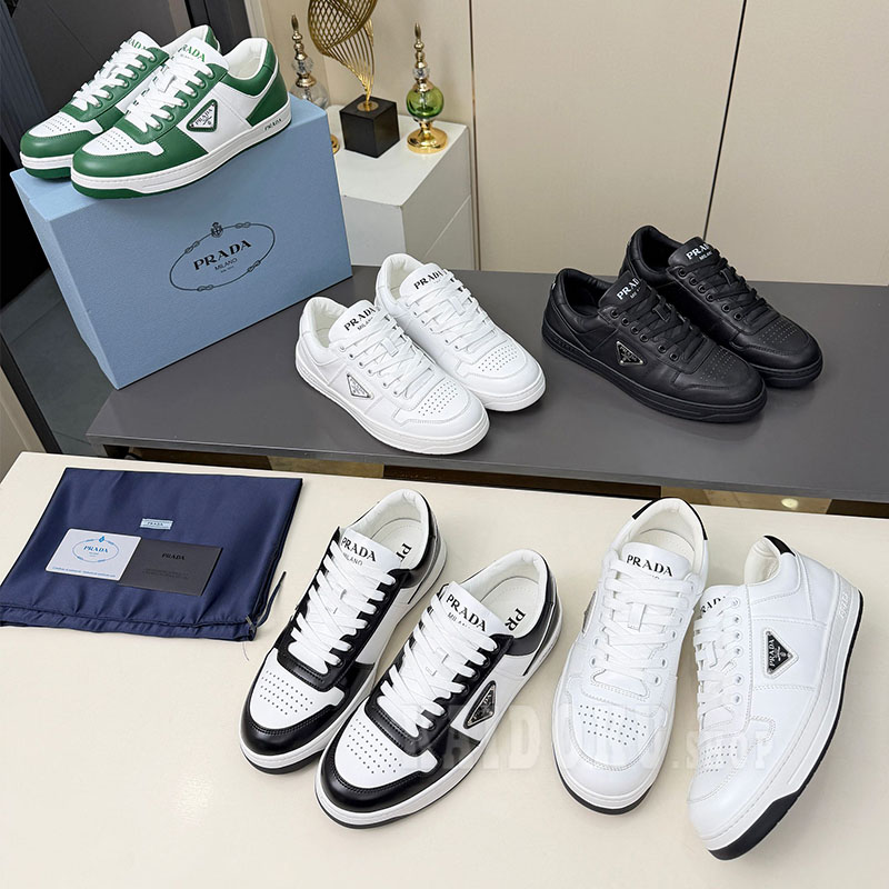 プラダ PRADA メタリックレザー ローファー スニーカー シューズ レディース メンズ