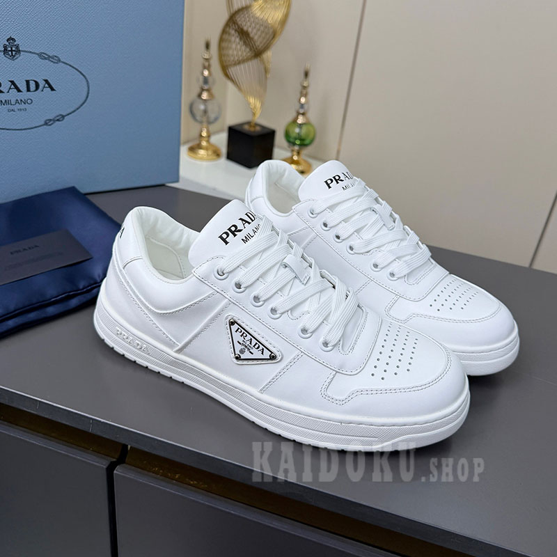 プラダ PRADA メタリックレザー ローファー スニーカー シューズ レディース メンズ