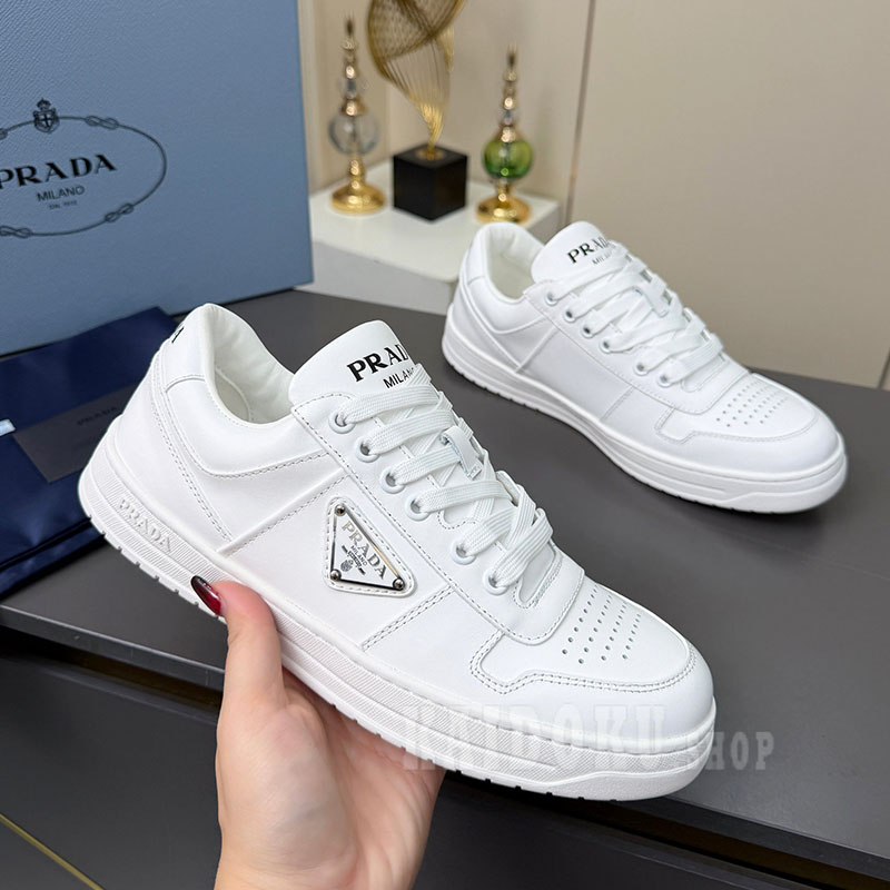 プラダ PRADA メタリックレザー ローファー スニーカー シューズ レディース メンズ