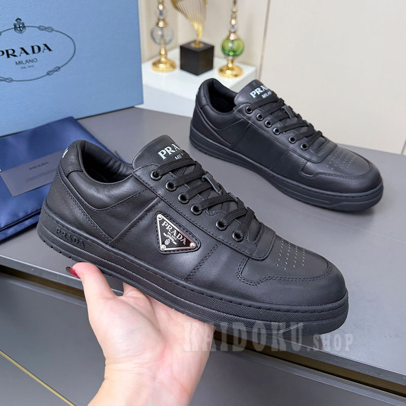 プラダ PRADA メタリックレザー ローファー スニーカー シューズ レディース メンズ