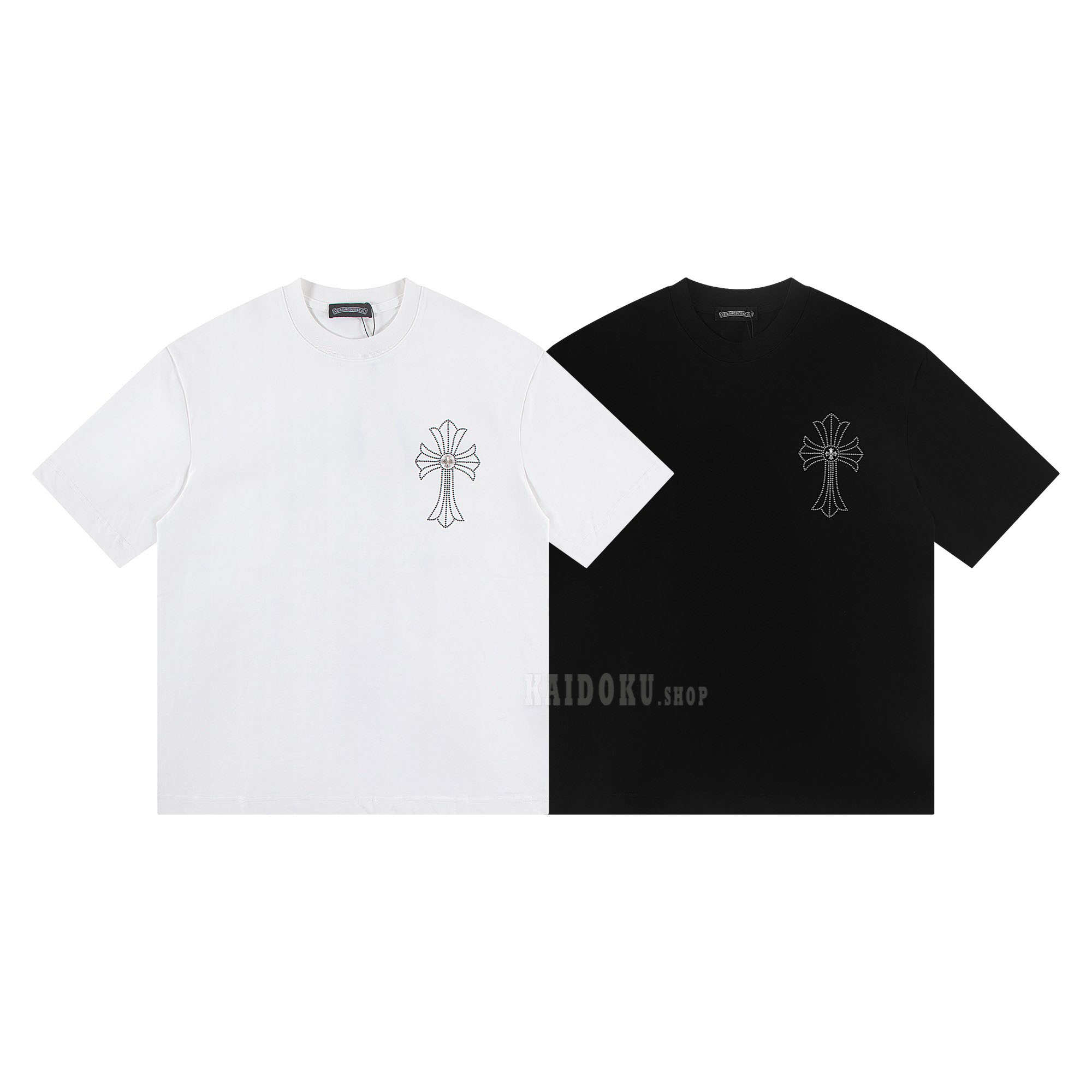 クロムハーツ Chrome Hearts クロスラインストーン 半袖 Tシャツ メンズ 
