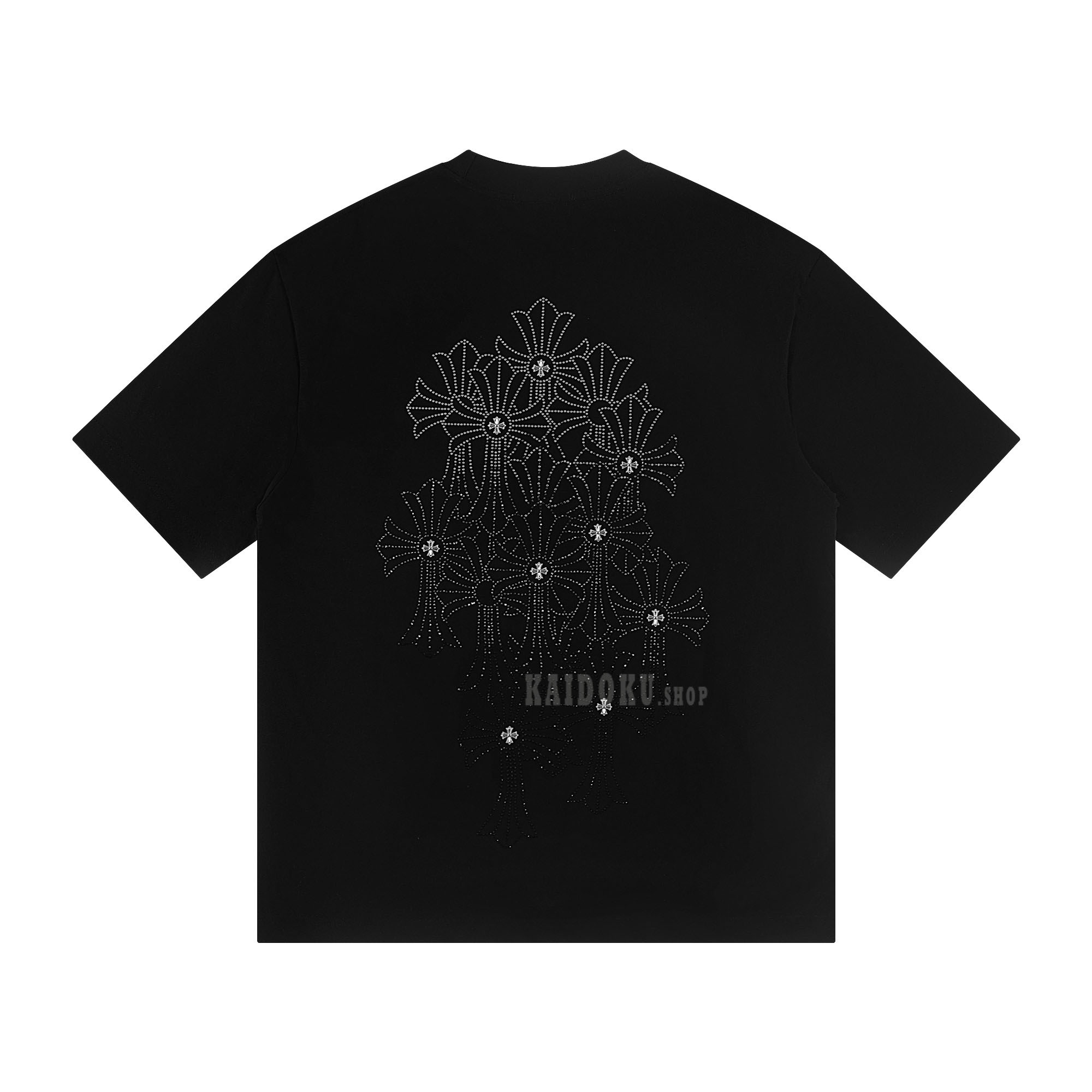 クロムハーツ Chrome Hearts クロスラインストーン 半袖 Tシャツ メンズ 