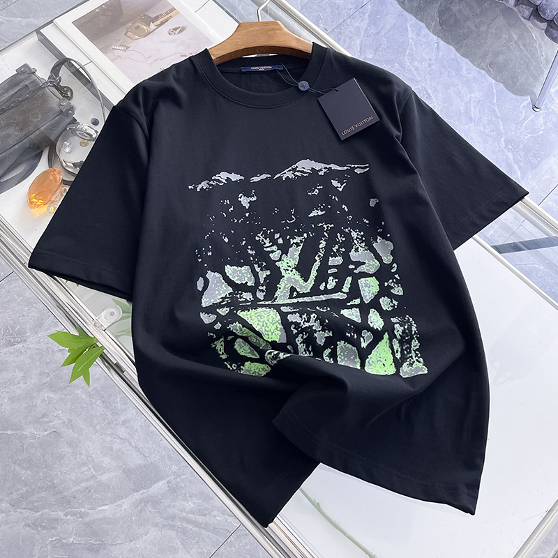 ルイヴィトン LOUIS VUITTON ベルベットジャカード 半袖 Tシャツ レディース＆メンズ