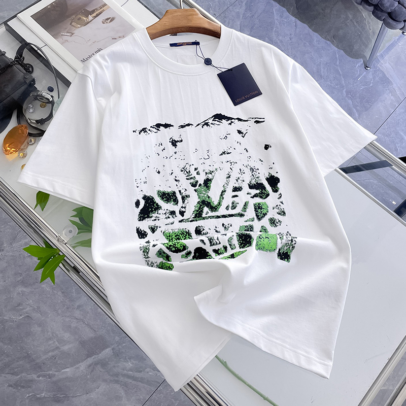 ルイヴィトン LOUIS VUITTON ベルベットジャカード 半袖 Tシャツ レディース＆メンズ