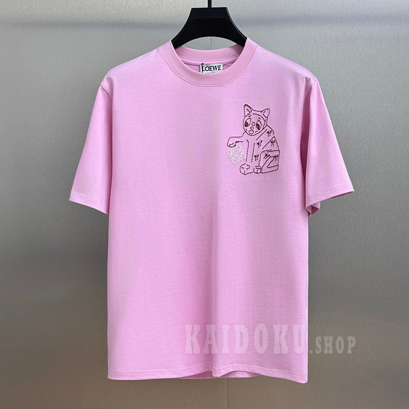 ロエベ LOEWE アナグラムキャット柄 Tシャツ 2色 メンズ＆レディース