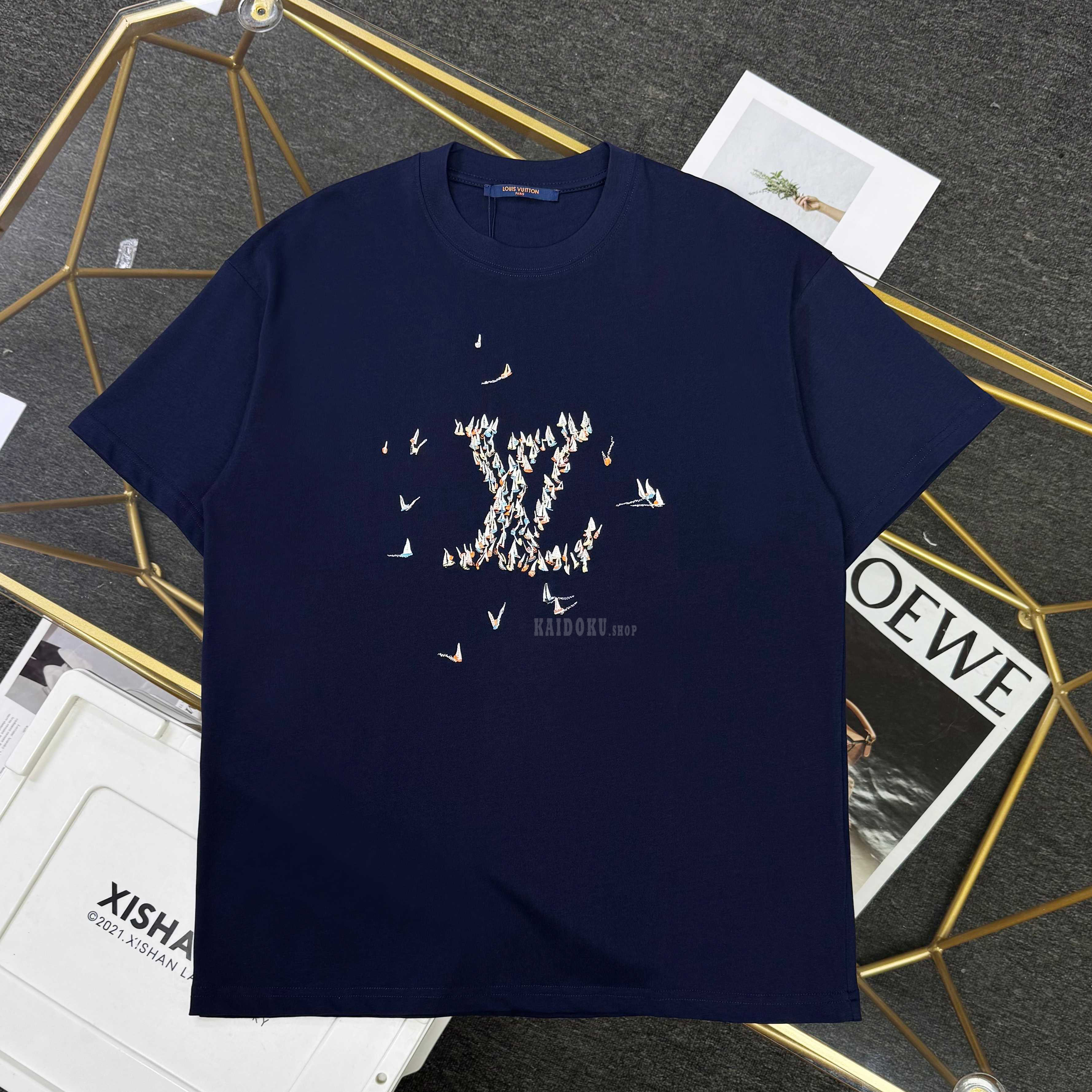 ルイヴィトン Louis Vuitton エンブロイダリー コットン Tシャツ メンズ＆レディース