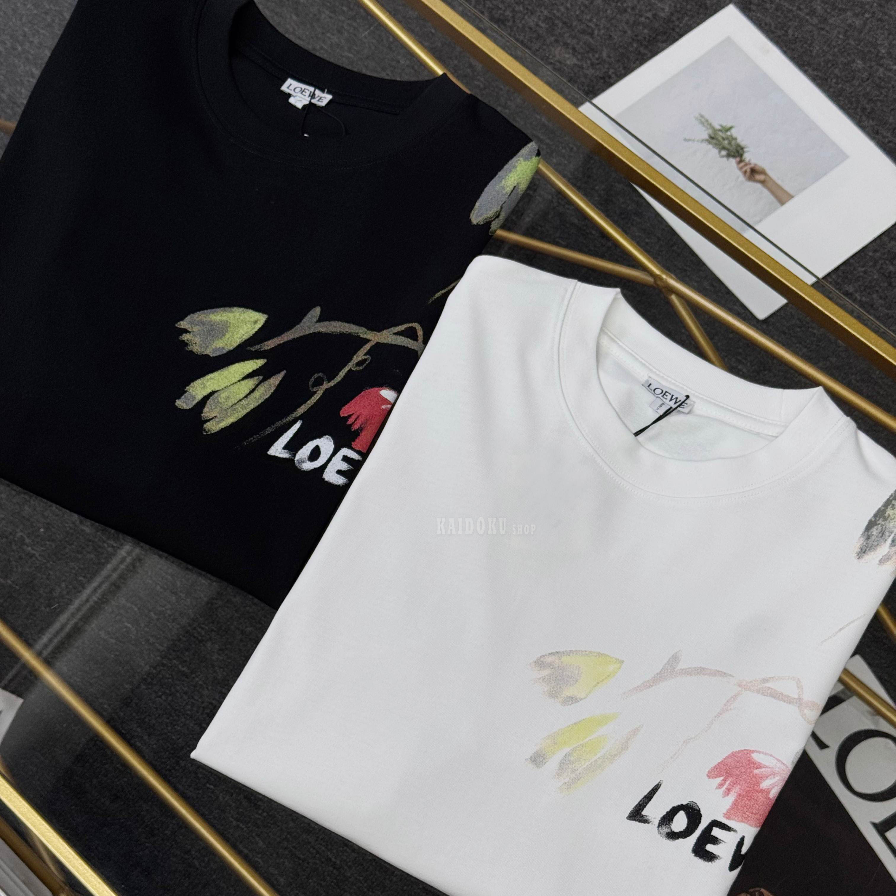 ロエベ ラベンダーザクロプリント半袖 Tシャツ メンズ