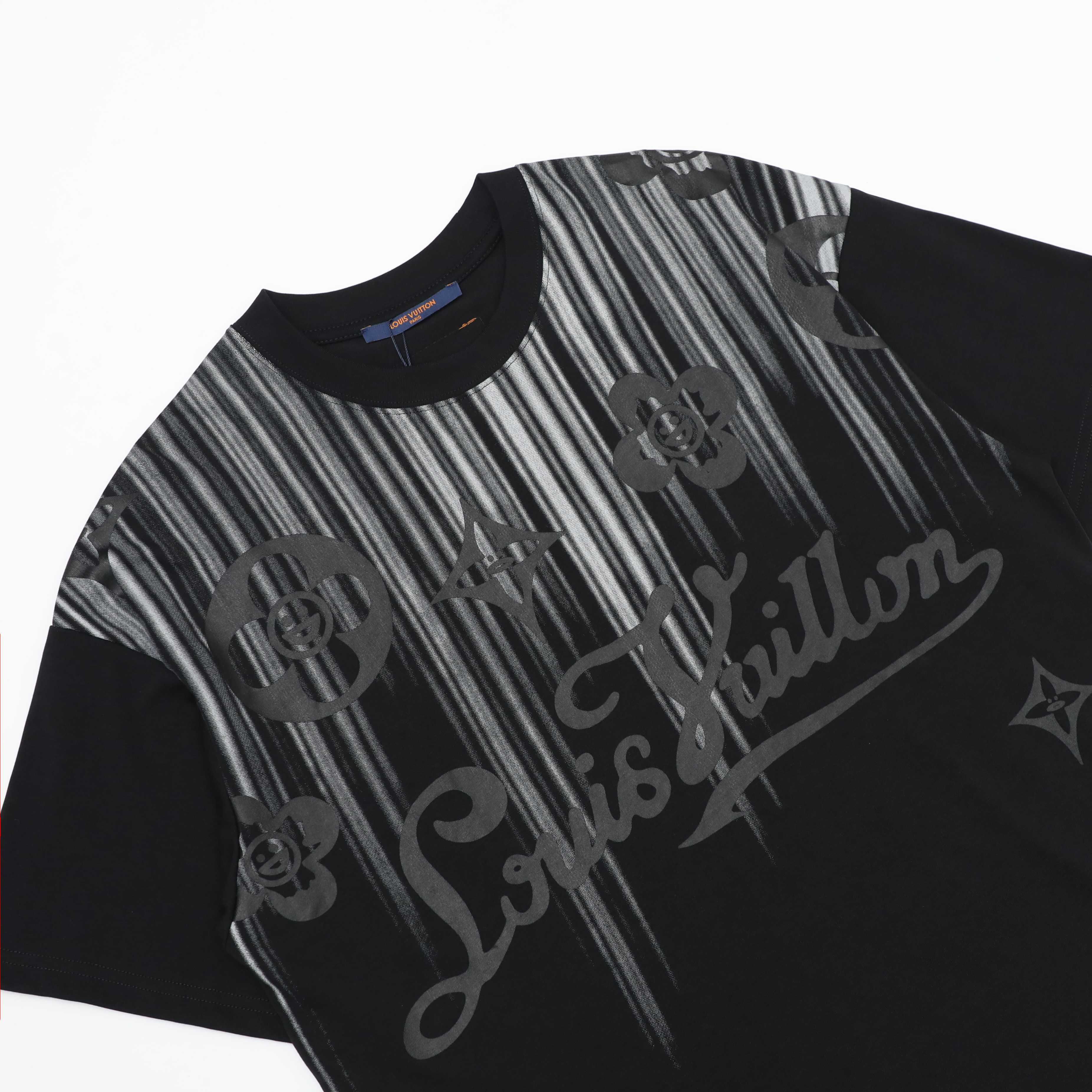 ルイヴィトン モノグラム プリント クルーネック半袖 Tシャツ メンズ 2色