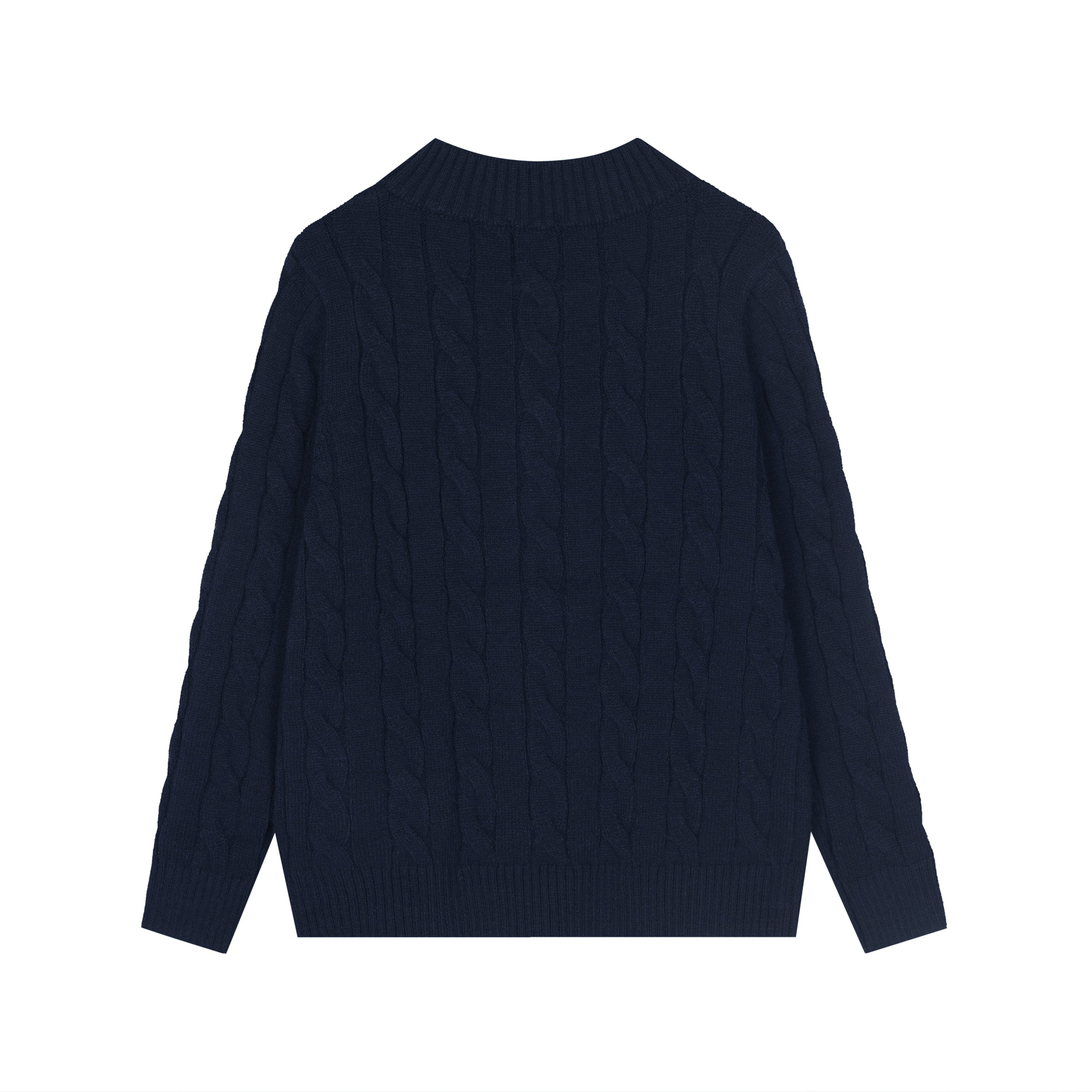 ラルフ ローレンRALPH LAUREN 2026 フルジップ 無地 ポニー刺繍ロゴ ケーブルニットセーター メンズ