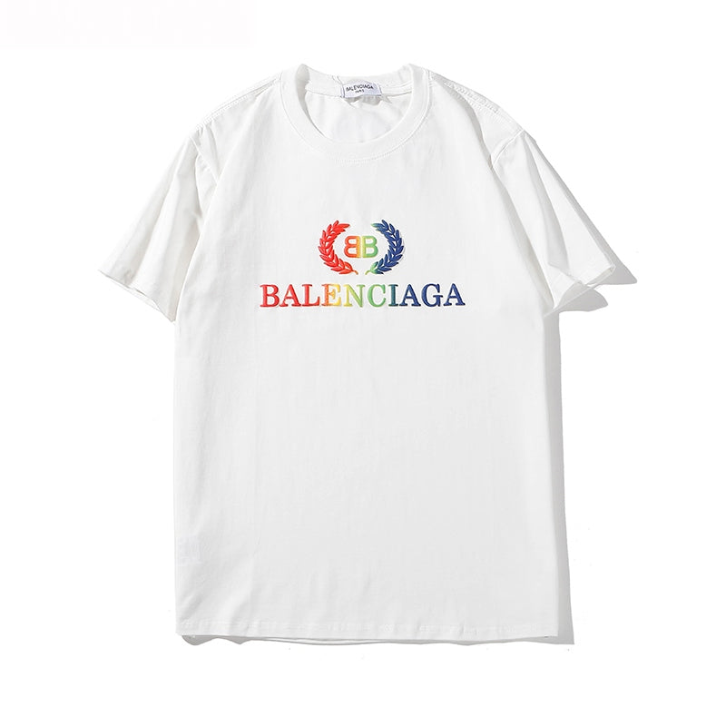 19SS Balenciaga(バレンシアガ) レインボー BB Tシャツ 2色 メンズ＆レディース