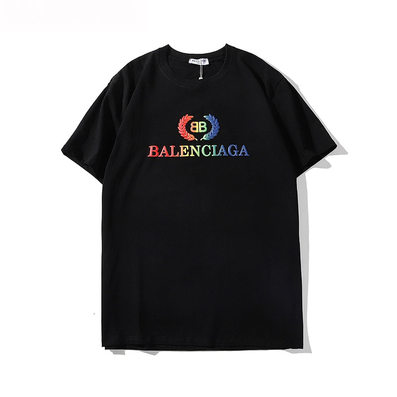 19SS Balenciaga(バレンシアガ) レインボー BB Tシャツ 2色 メンズ＆レディース