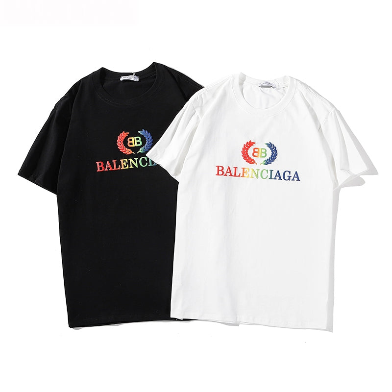 19SS Balenciaga(バレンシアガ) レインボー BB Tシャツ 2色 メンズ＆レディース