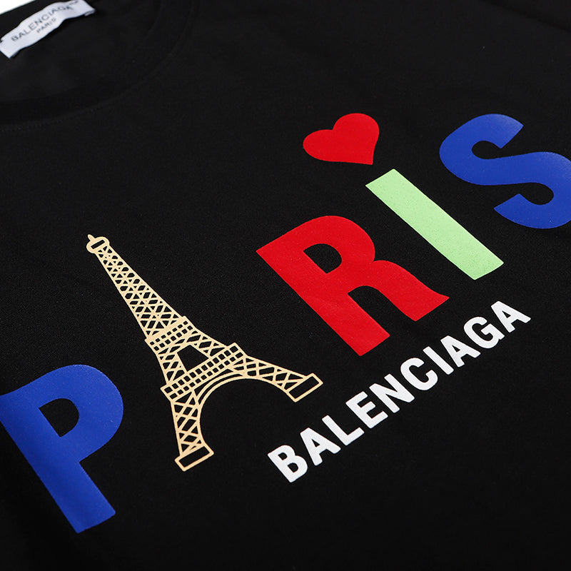 Balenciaga(バレンシアガ) パリ ラブ レギュラーTシャツ 2色 メンズ＆レディース