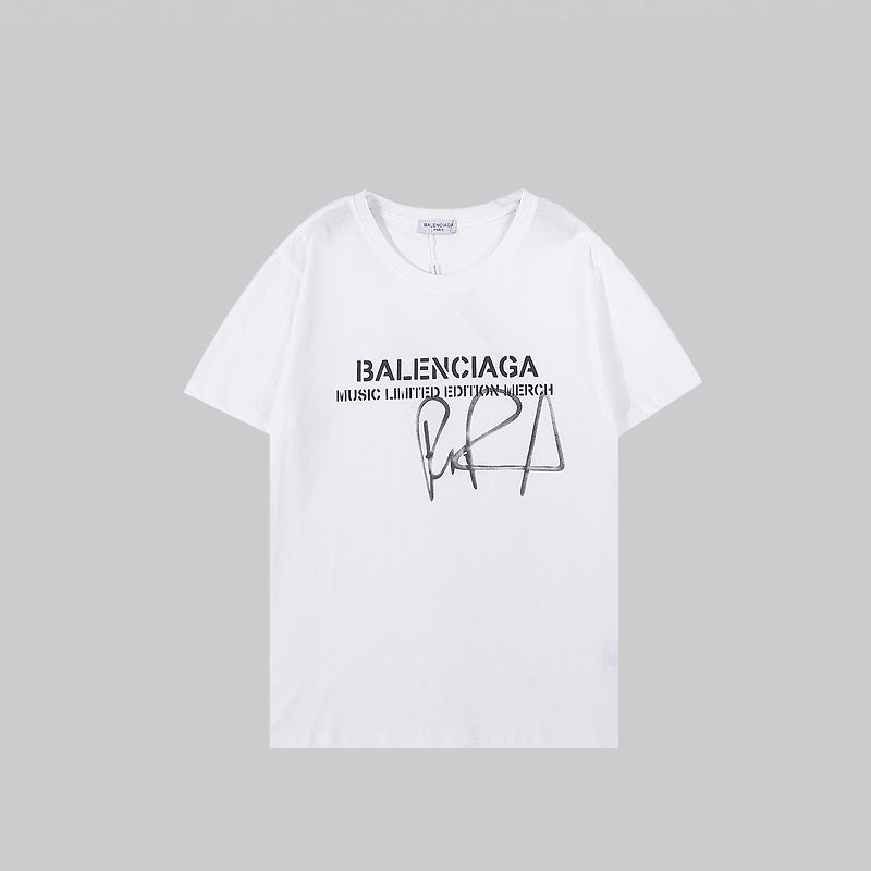 Balenciaga(バレンシアガ) プリント コットン Tシャツ 2色 メンズ＆レディース