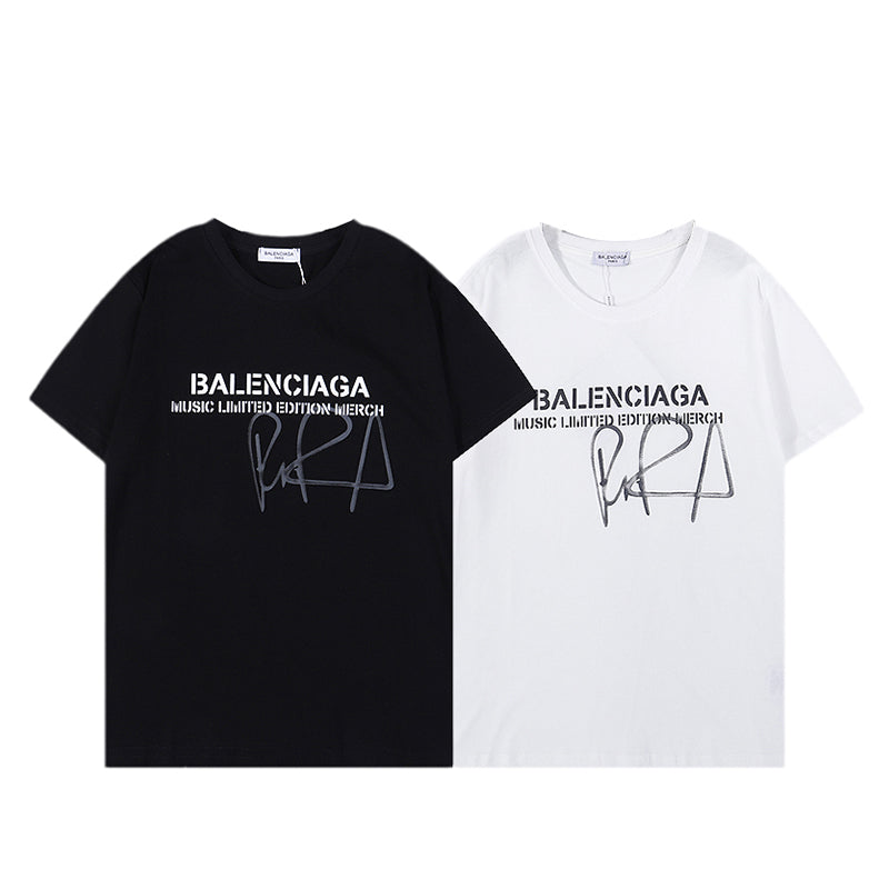 Balenciaga(バレンシアガ) プリント コットン Tシャツ 2色 メンズ＆レディース