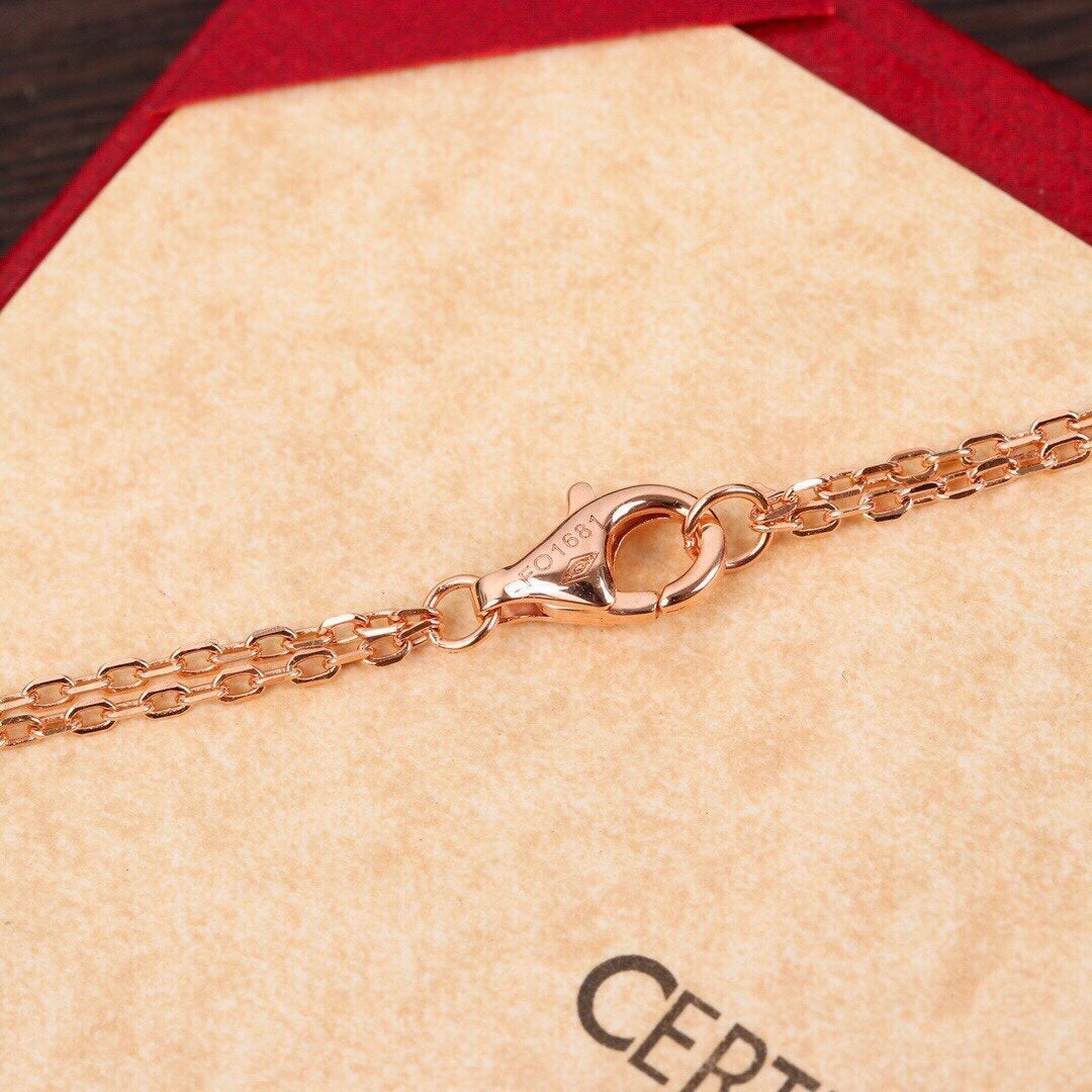 LOVE ネックレス、ダイヤモンド2個 2色