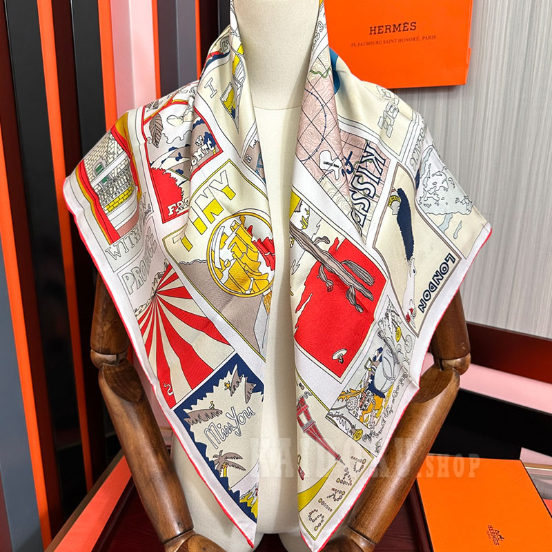 エルメス On Est Bien Ici! スカーフ マフラー レディース