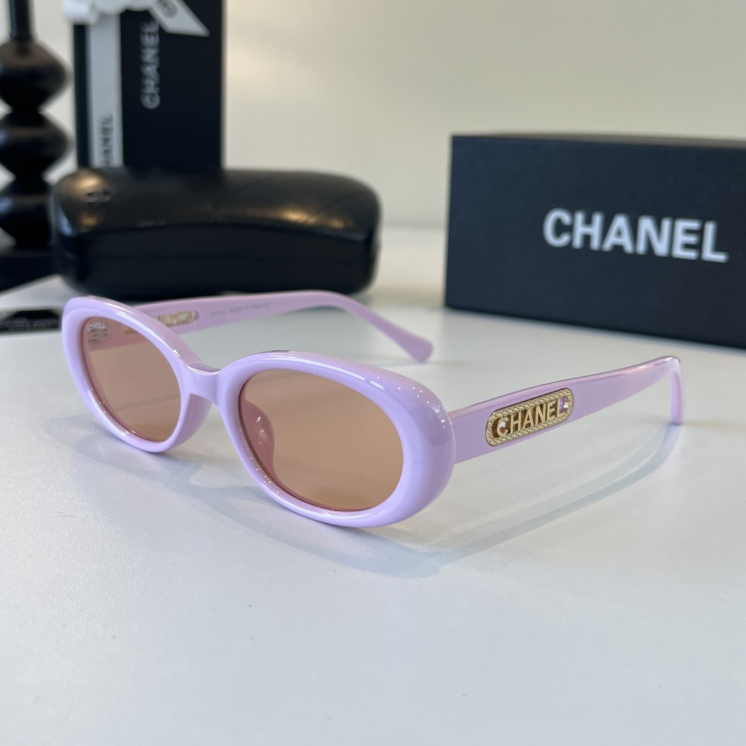 シャネル CHANEL ゴールドロゴ サングラス レディース
