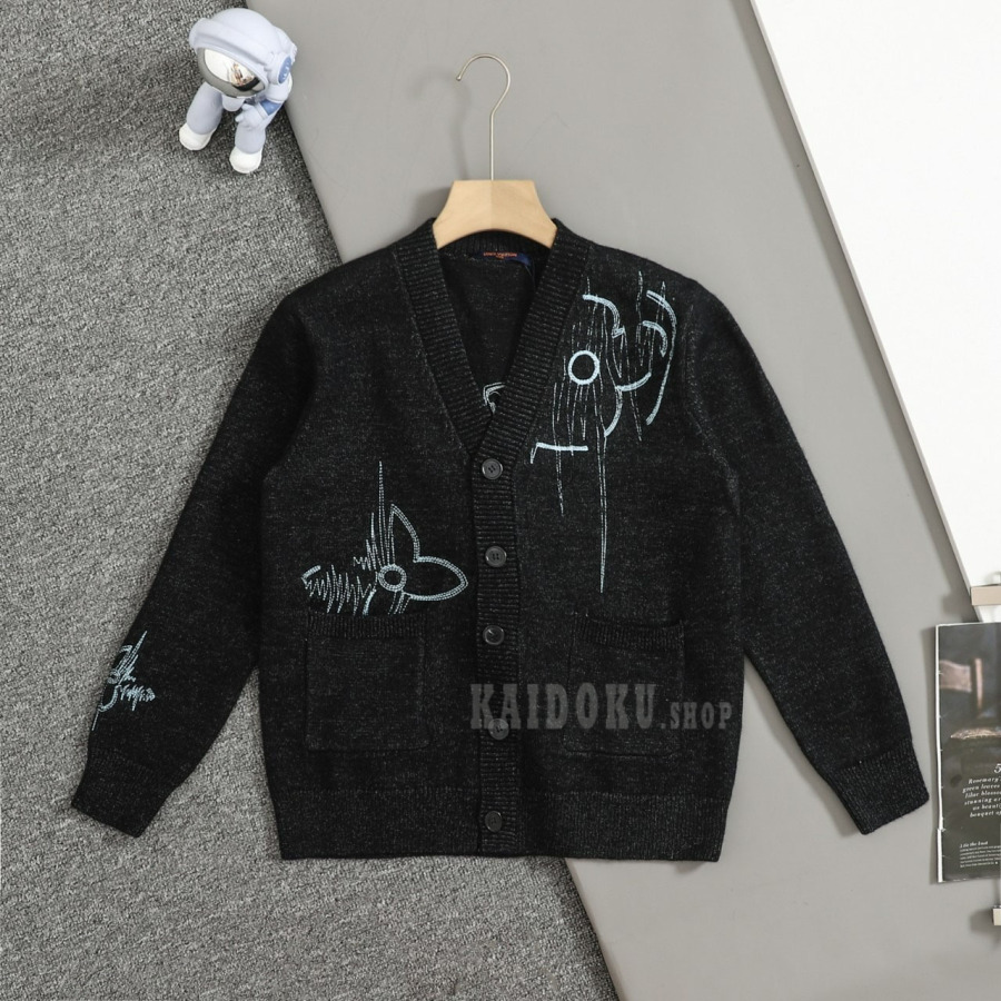 ルイヴィトン ニット スーパーコピー グラフィック刺繍 カーディガン