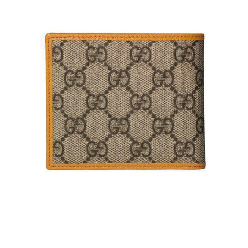 【GUCCI×KAIジョイントモデル】グッチ テディベアプリン トキャンバス＆レザー二つ折り財布 8枚 ベージュ/エボニー