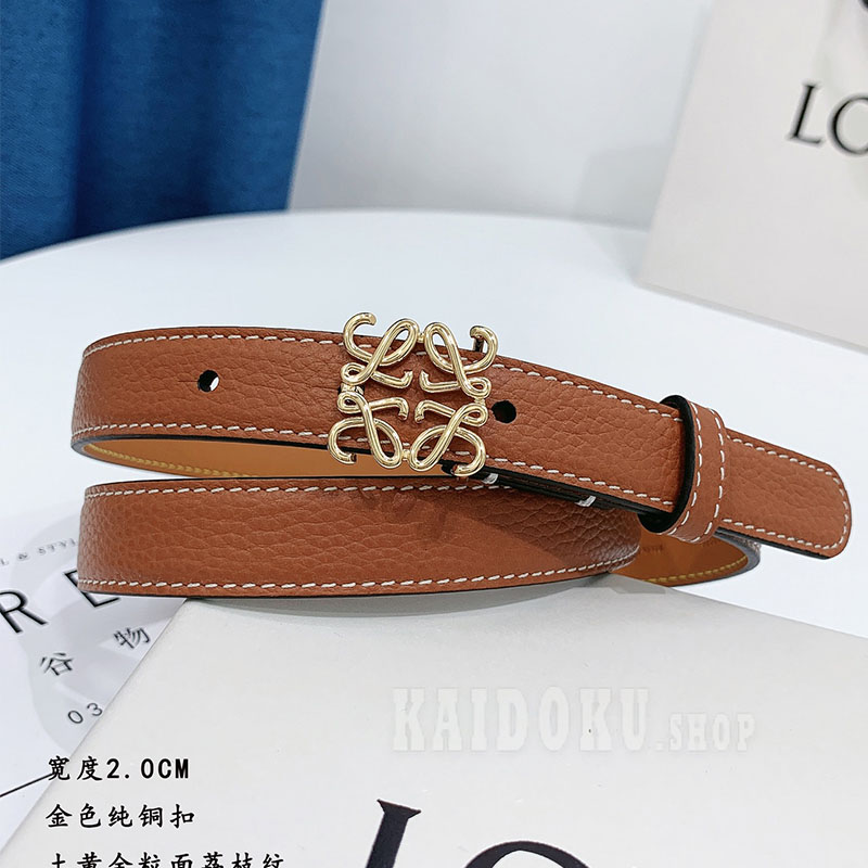 ロエベ LOEWE アナグラム ベルト ペブルグレインカーフ 20mm レディース