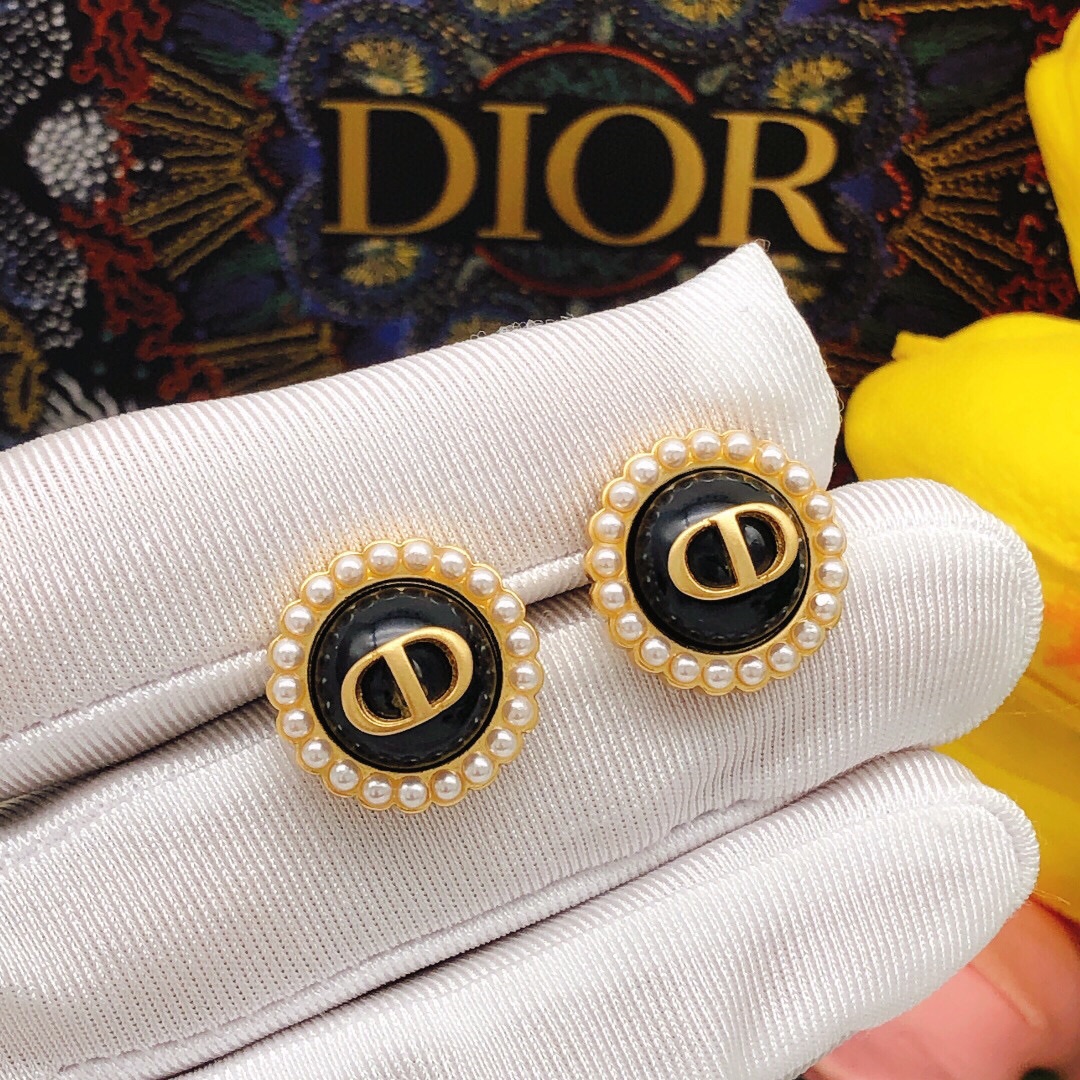 ディオール DIOR スタッドピアス Petit CD Baroque レディース