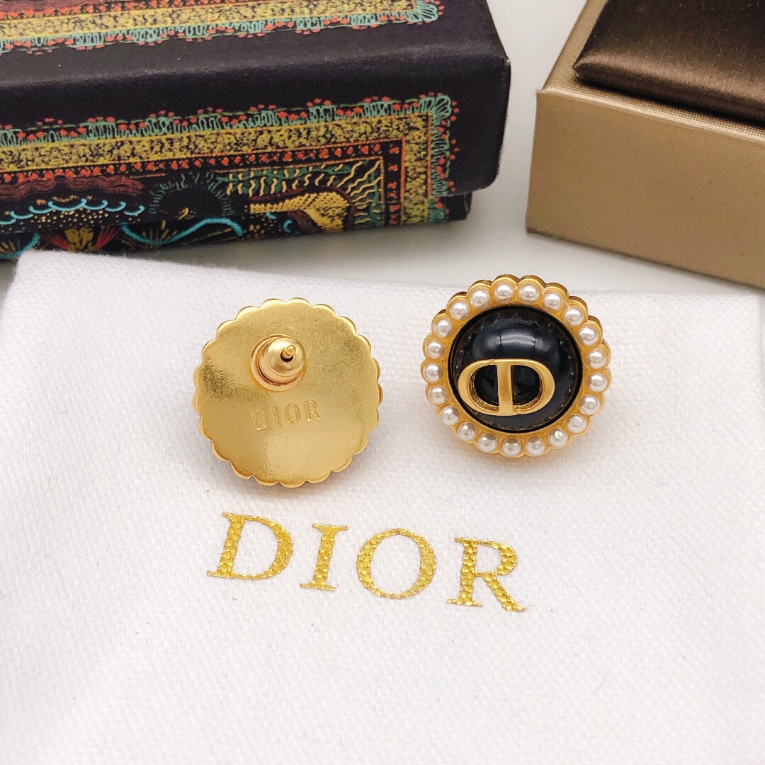 ディオール DIOR スタッドピアス Petit CD Baroque レディース