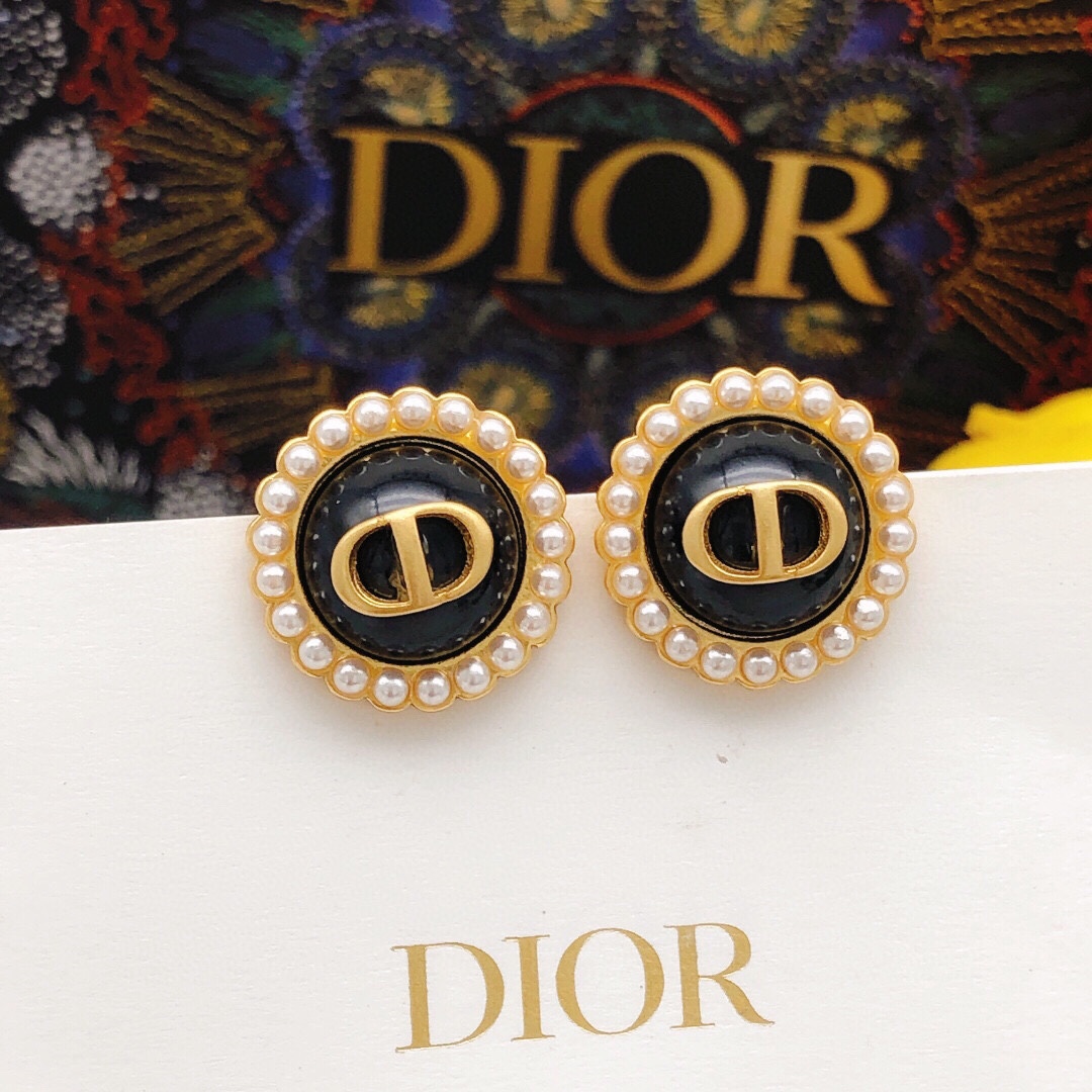 ディオール DIOR スタッドピアス Petit CD Baroque レディース
