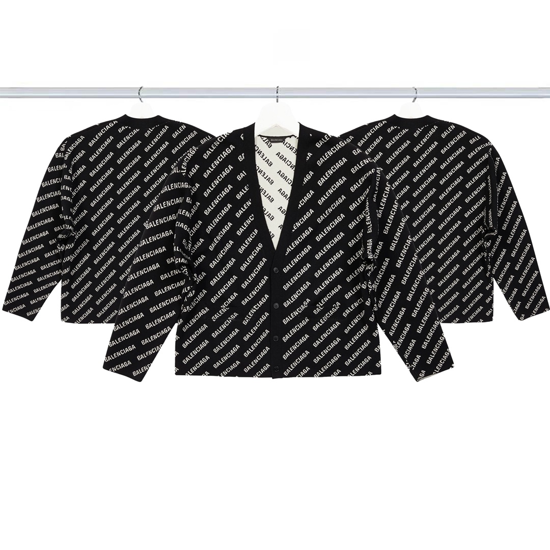 バレンシアガ balenciaga ロゴプリント ニットカーディガン メンズ＆レディース