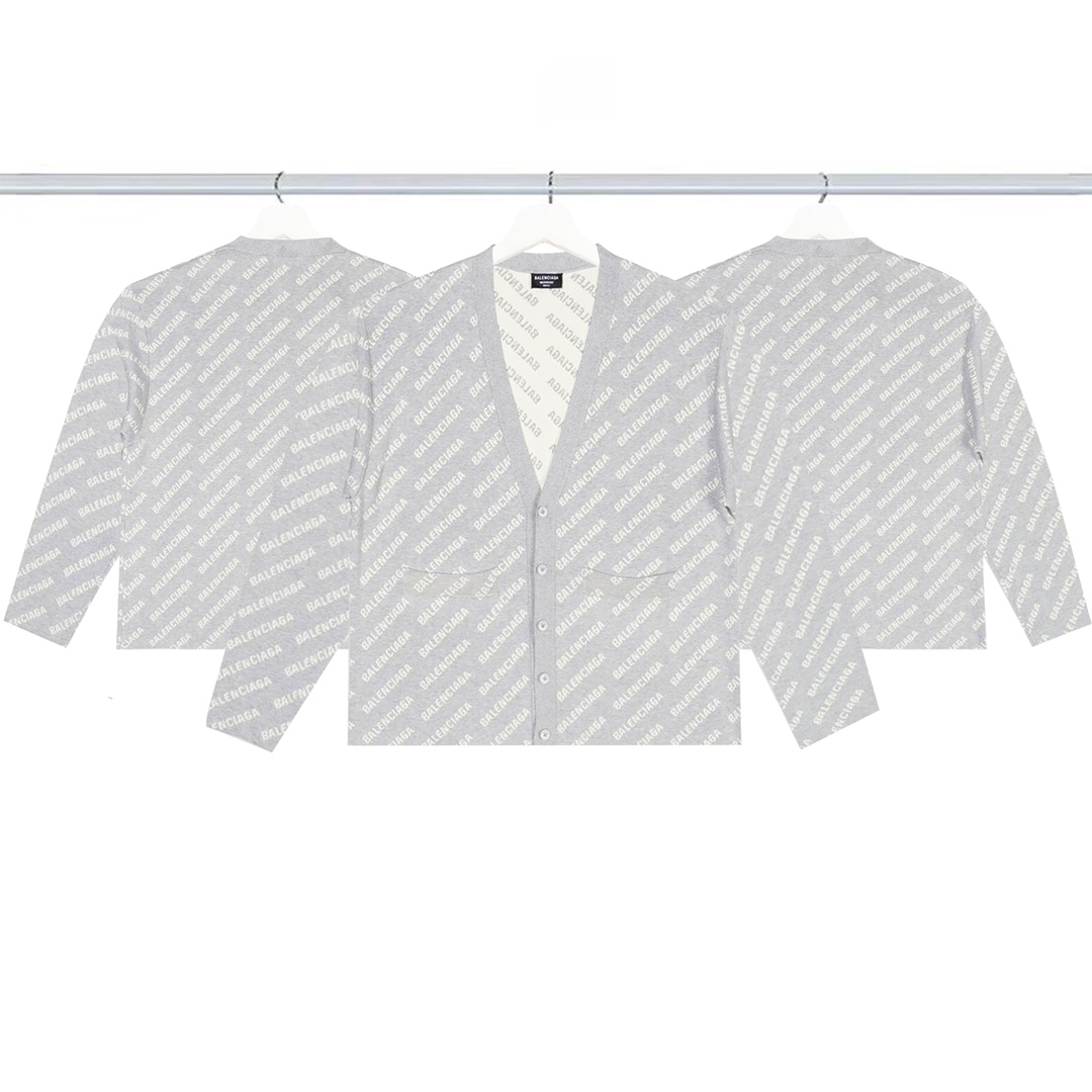 バレンシアガ balenciaga ロゴプリント ニットカーディガン メンズ＆レディース