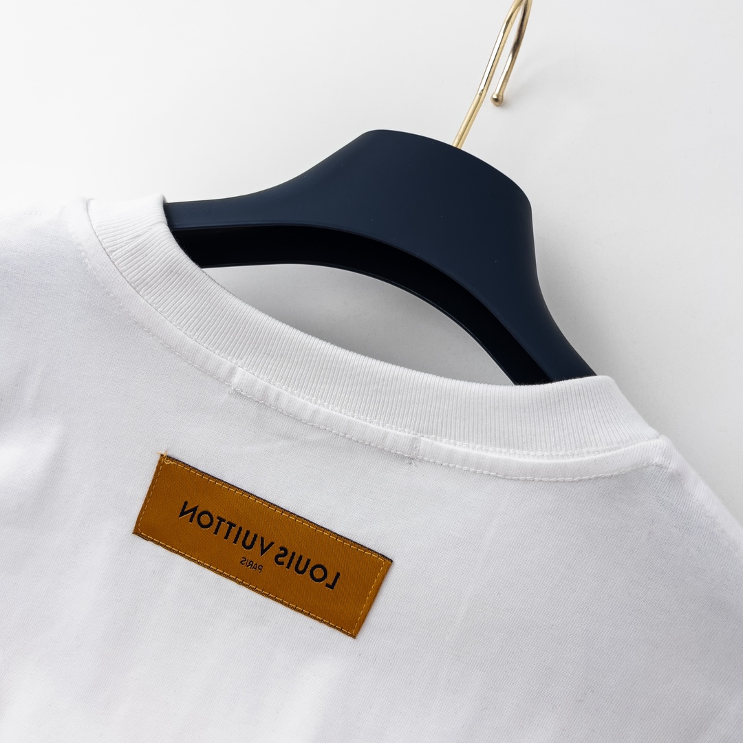 ルイヴィトン Tシャツ ファッション 刺繍 半袖 メンズ