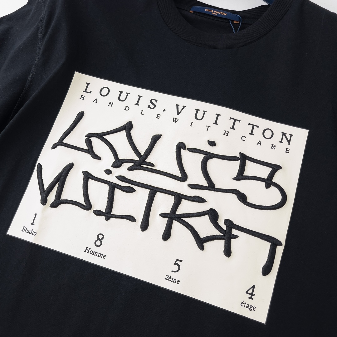 ルイヴィトン Tシャツ ファッション 刺繍 半袖 メンズ