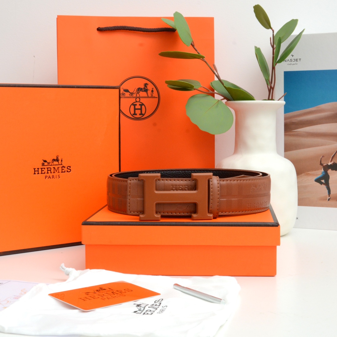 エルメス ベルト 牛革 38mm 穴あけ器を贈り 3色 メンズ