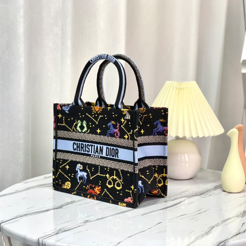 ディオール DIOR ミディアム トートバッグ 星座刺繍 レディース