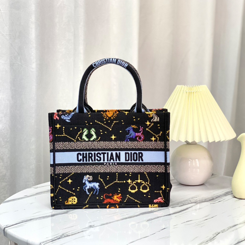 ディオール DIOR ミディアム トートバッグ 星座刺繍 レディース