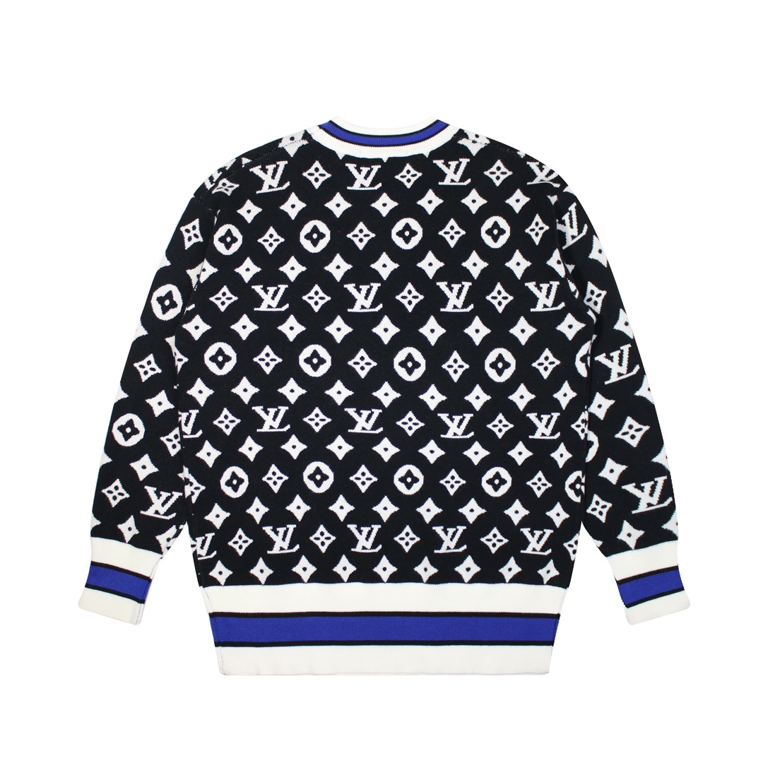 ルイヴィトン（LOUIS VUITTON）クルーネック 長袖 ニットセーター メンズ&レディース