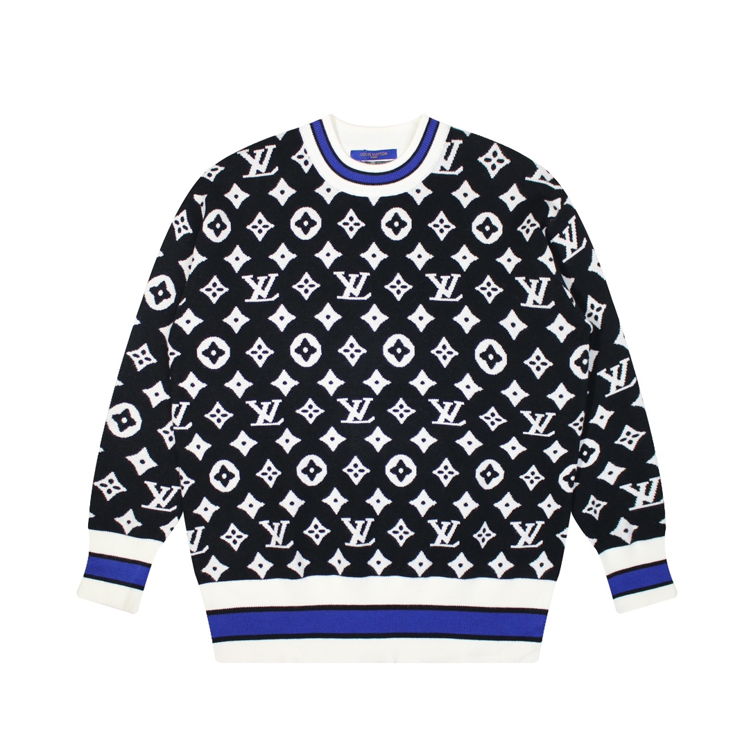 ルイヴィトン（LOUIS VUITTON）クルーネック 長袖 ニットセーター メンズ&レディース
