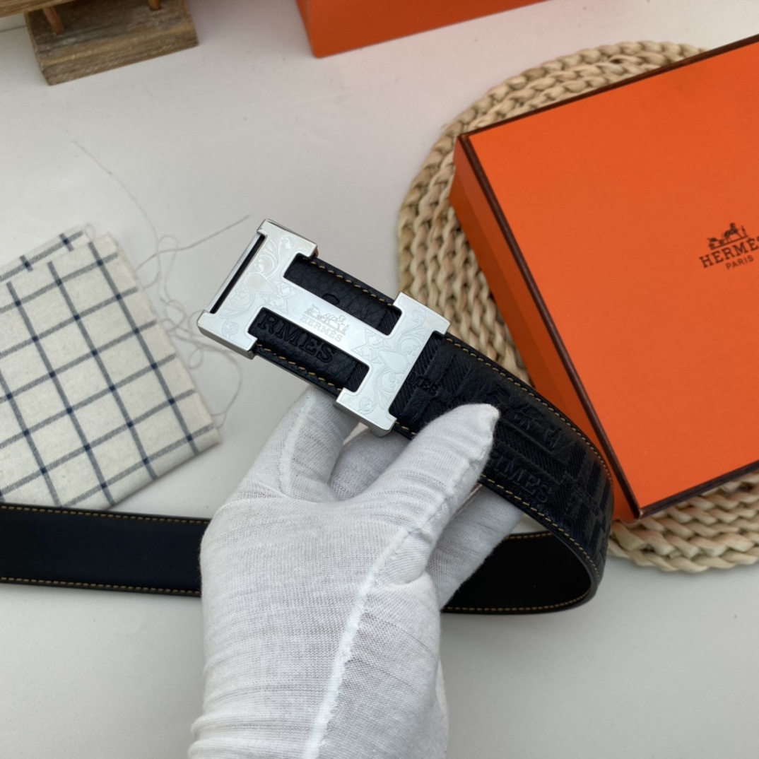 エルメス ベルト 牛革 38mm 穴あけ器を贈り 2色 メンズ