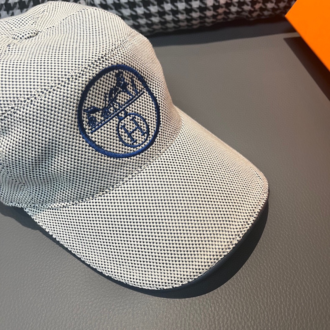 エルメス シンプル キャップ キャンバス グレー メンズ
