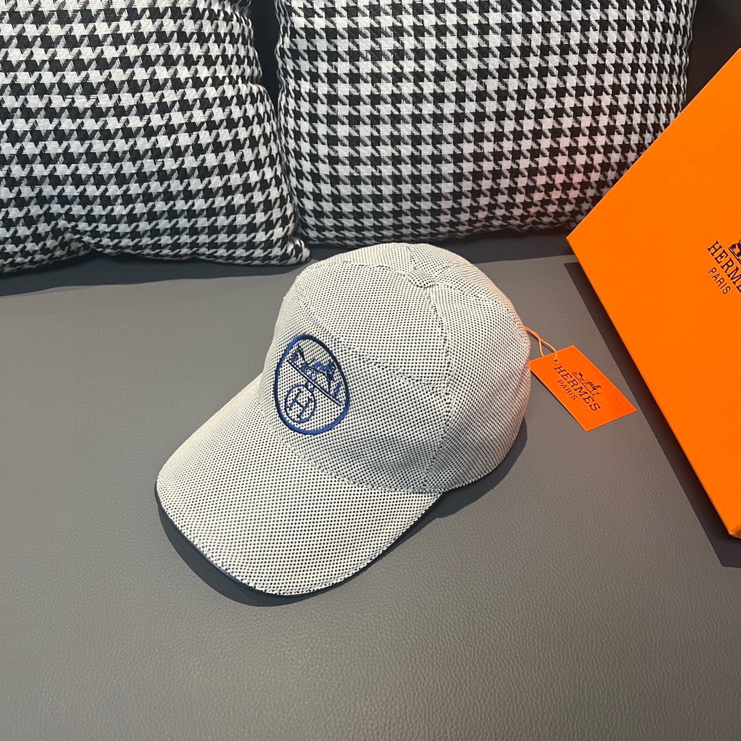 エルメス シンプル キャップ キャンバス グレー メンズ