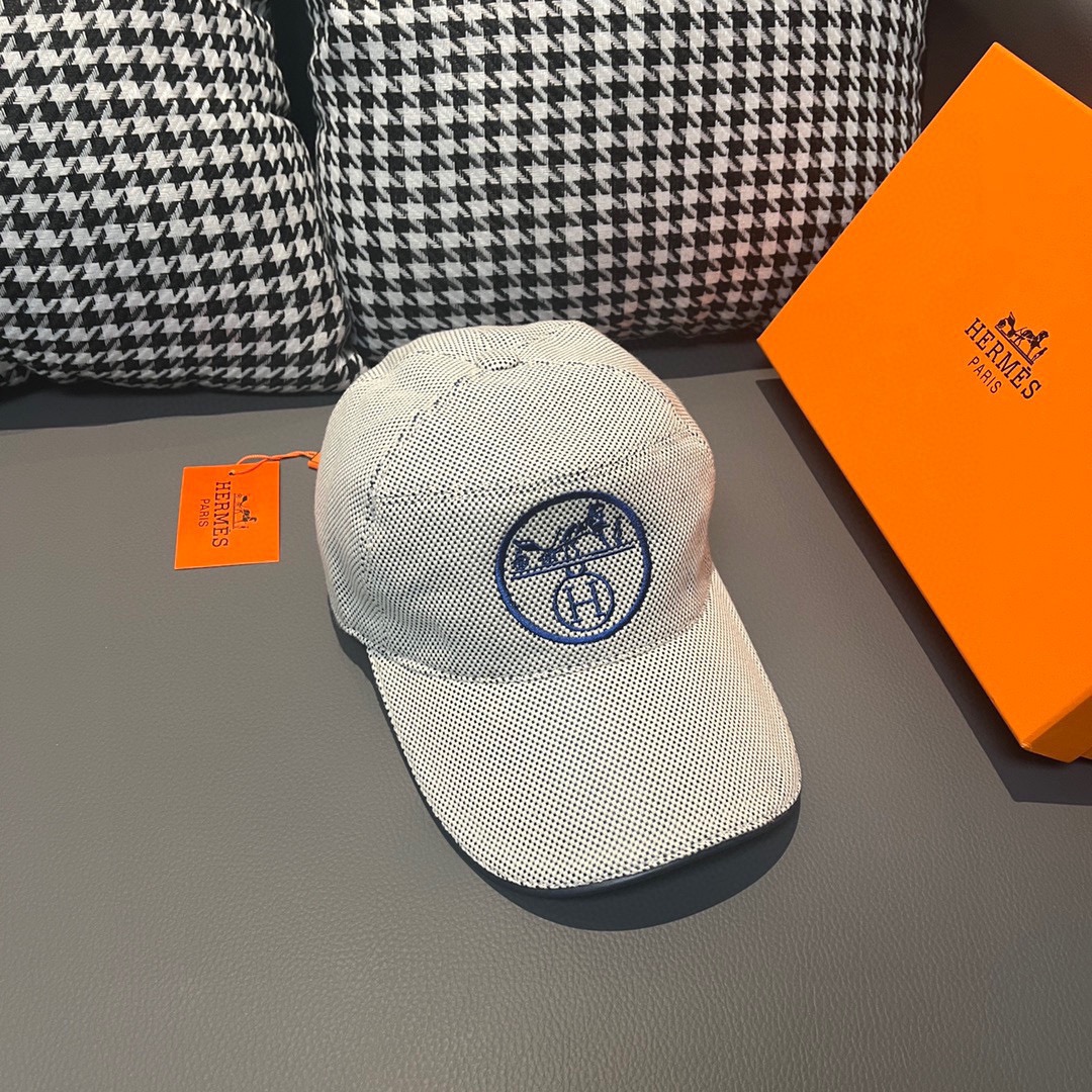 エルメス シンプル キャップ キャンバス グレー メンズ