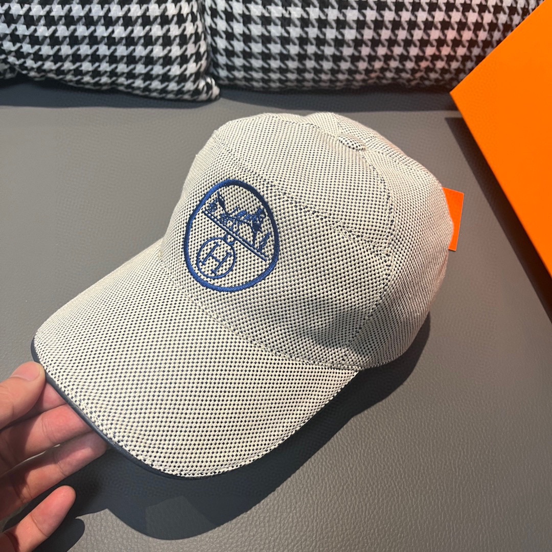 エルメス シンプル キャップ キャンバス グレー メンズ