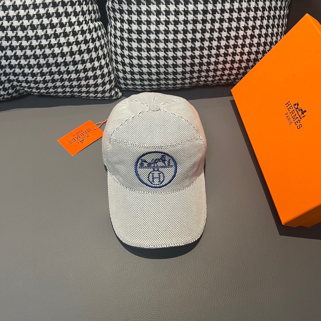エルメス シンプル キャップ キャンバス グレー メンズ