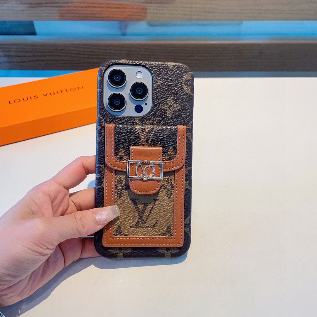 ルイヴィトン 携帯ケース カードスロット付き 2色 レディース＆メンズ