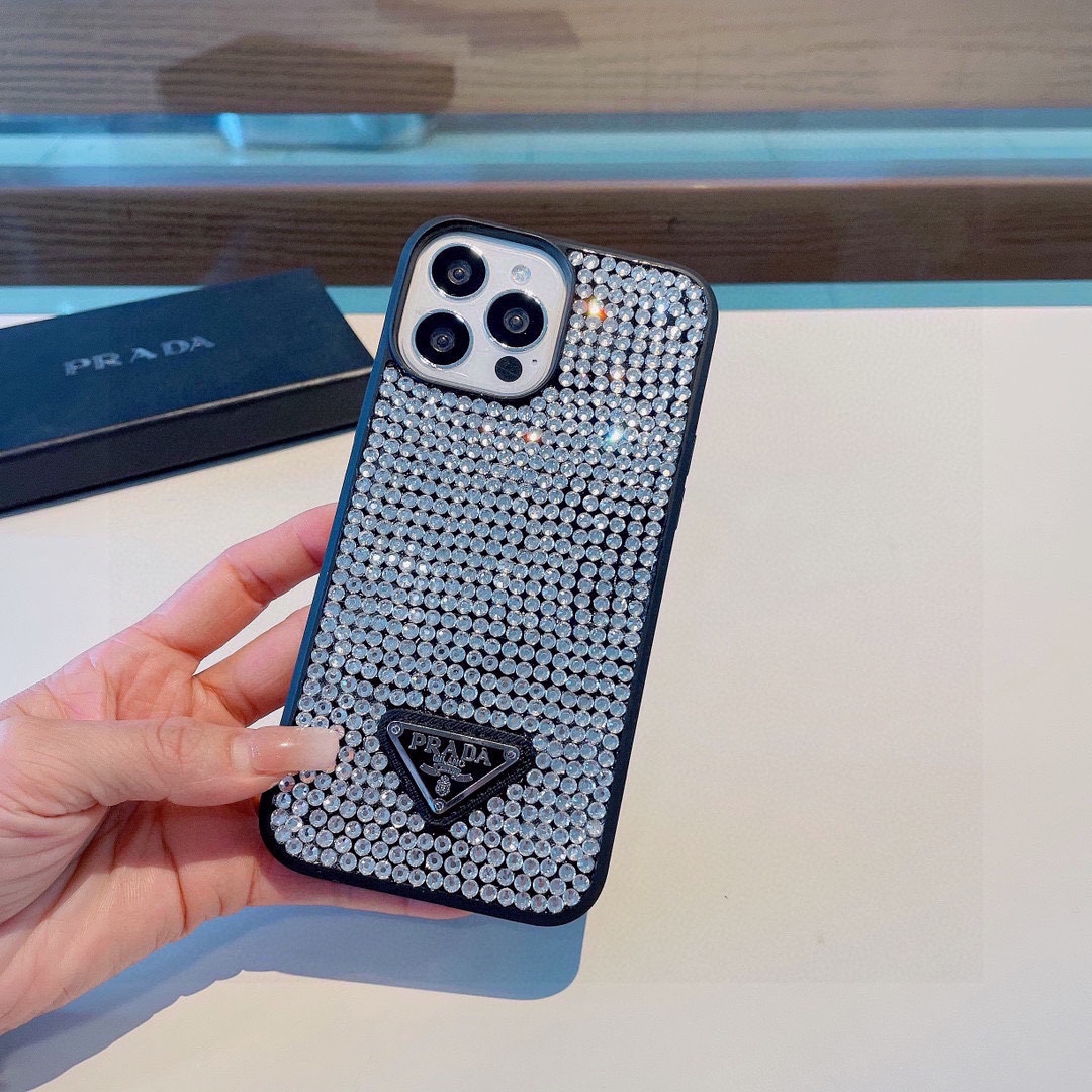 プラダ iPhoneケース 携帯ケース レディース ダイヤモンド付き