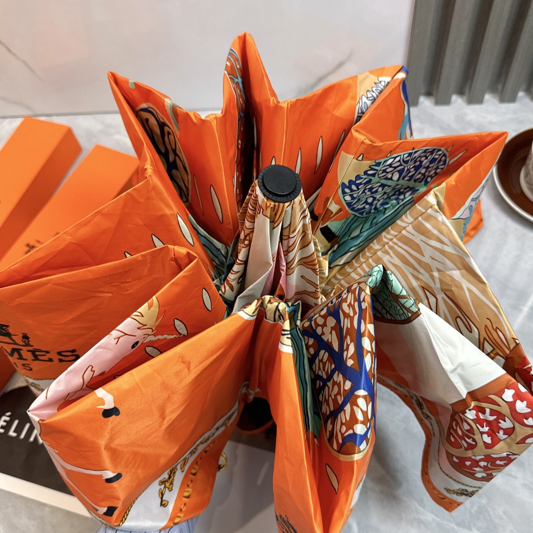 エルメス（HERMES）晴雨兼用 傘 日傘 自動折り たたみ傘 レディース メンズ