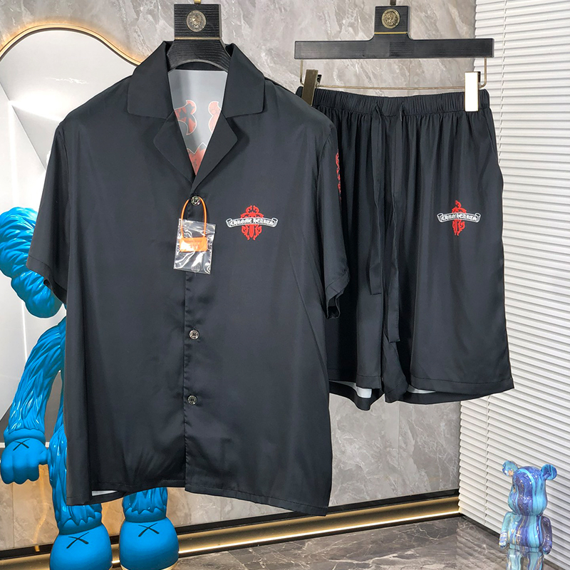 クロムハーツ Chrome Hearts パジャマ シルク プリント セットアップ メンズ