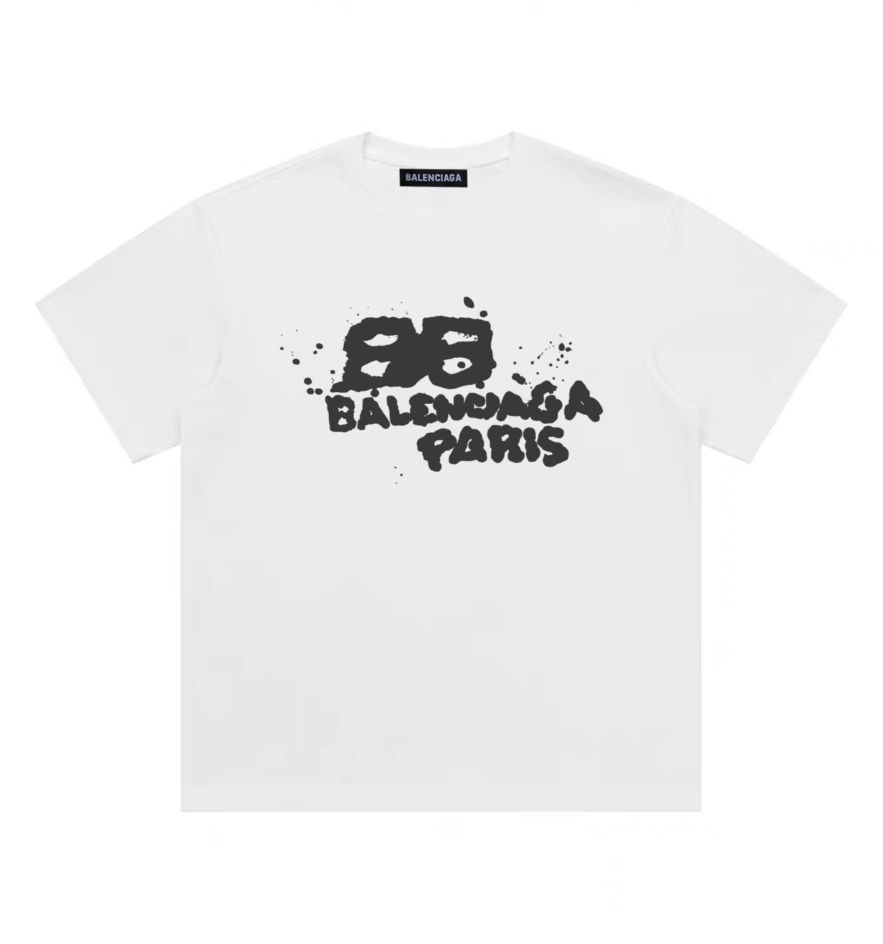 バレンシアガ Balenciaga ペイント加工 クルーネック 半袖 Tシャツ レディース&メンズ