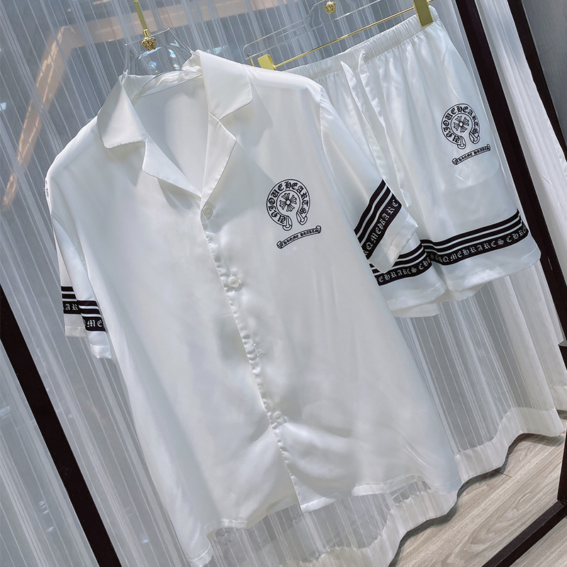 CHROME HEARTSクロスパッチ シルク セットアップ シャツ CHROME HEARTS 