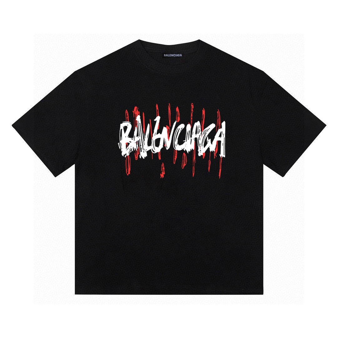 バレンシアガ 夏 新作 半袖 Tシャツ 落書き メンズ 